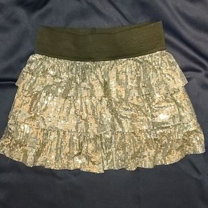 Girls Tiered Sequin Skirt